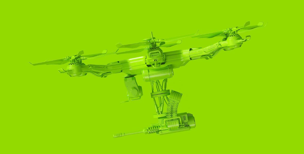 Image of a drone with a weapon