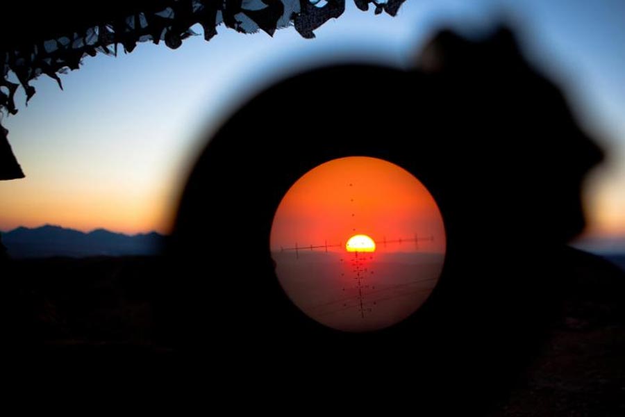 Sunset through a scope
