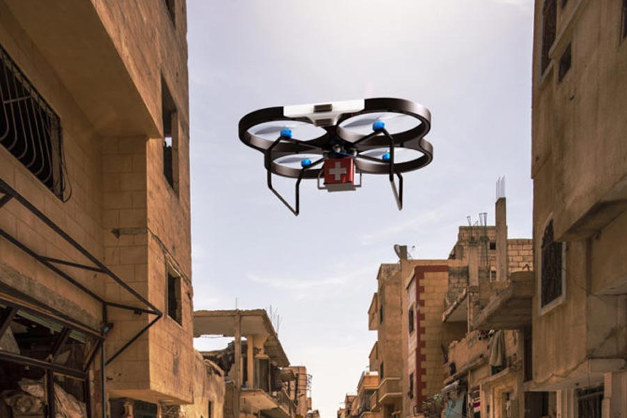 drone delivering medical supplies
