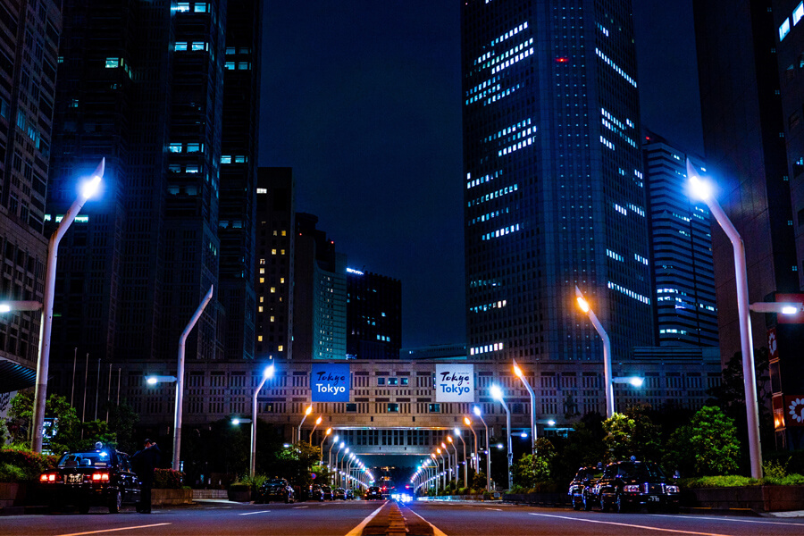 street lights in a city