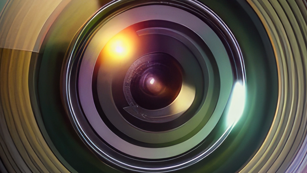 close up of a camera lens