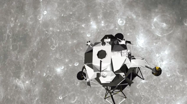 lunar lander decending to the Moon