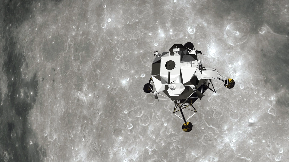 lunar lander decending to the Moon