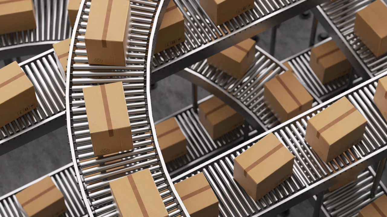 parcels being sorted