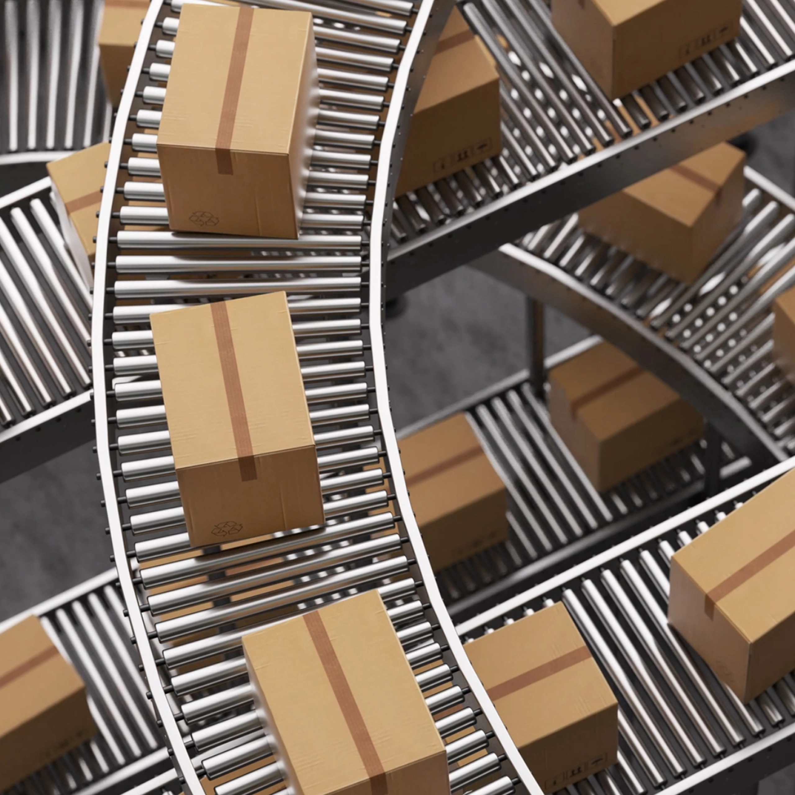 parcels being sorted