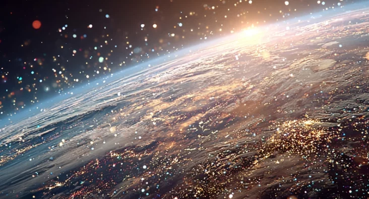 orbital space debris abstract image