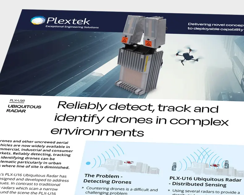 PLX-U16 UBIQUITOUS RADAR: Reliably detect, track and identify drones in complex environments
